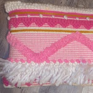 pink cotton boho pillow sham